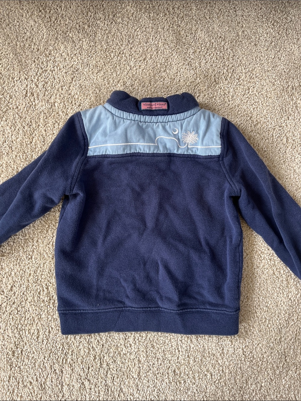 Vineyard Vines Shep Navy Fleece Pullover with embroidery